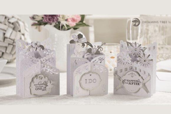 Cascade Cards SVG Bundle: Elegant 3D SVG Table Decorations for Sophisticated Design Projects
