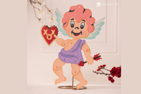 Cutey Jointed Cupid 3D SVG for Valentine’s Day Crafting