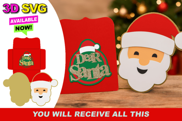 Dear Santa Christmas Card 3D SVG Review for Real Embroidery Use
