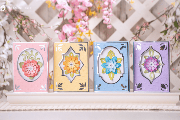 Fantasy Flower Cards SVG Bundle: 3D Greeting Cards for Whimsical Crafters