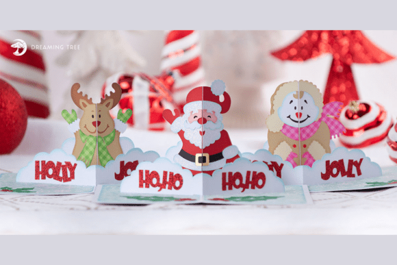 Holly Jolly Cards 3D SVG Bundle for Christmas Craft Sellers