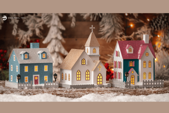 Vintage Village 3D SVG Bundle: Nostalgic Miniature Architecture for Brand Storytelling
