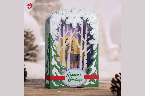 Winterscape Card SVG: A 3D Winter Design for Holiday Merch