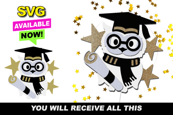 Wise Owl Graduation 3D SVG